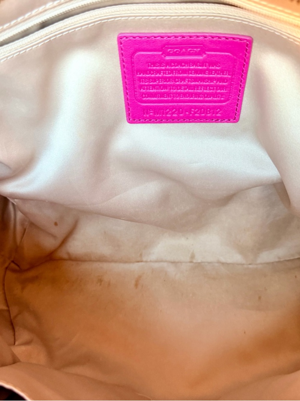 Coach Alexandra Hot Pink Leather Tote Shoulder Bag. - Picture 9 of 14